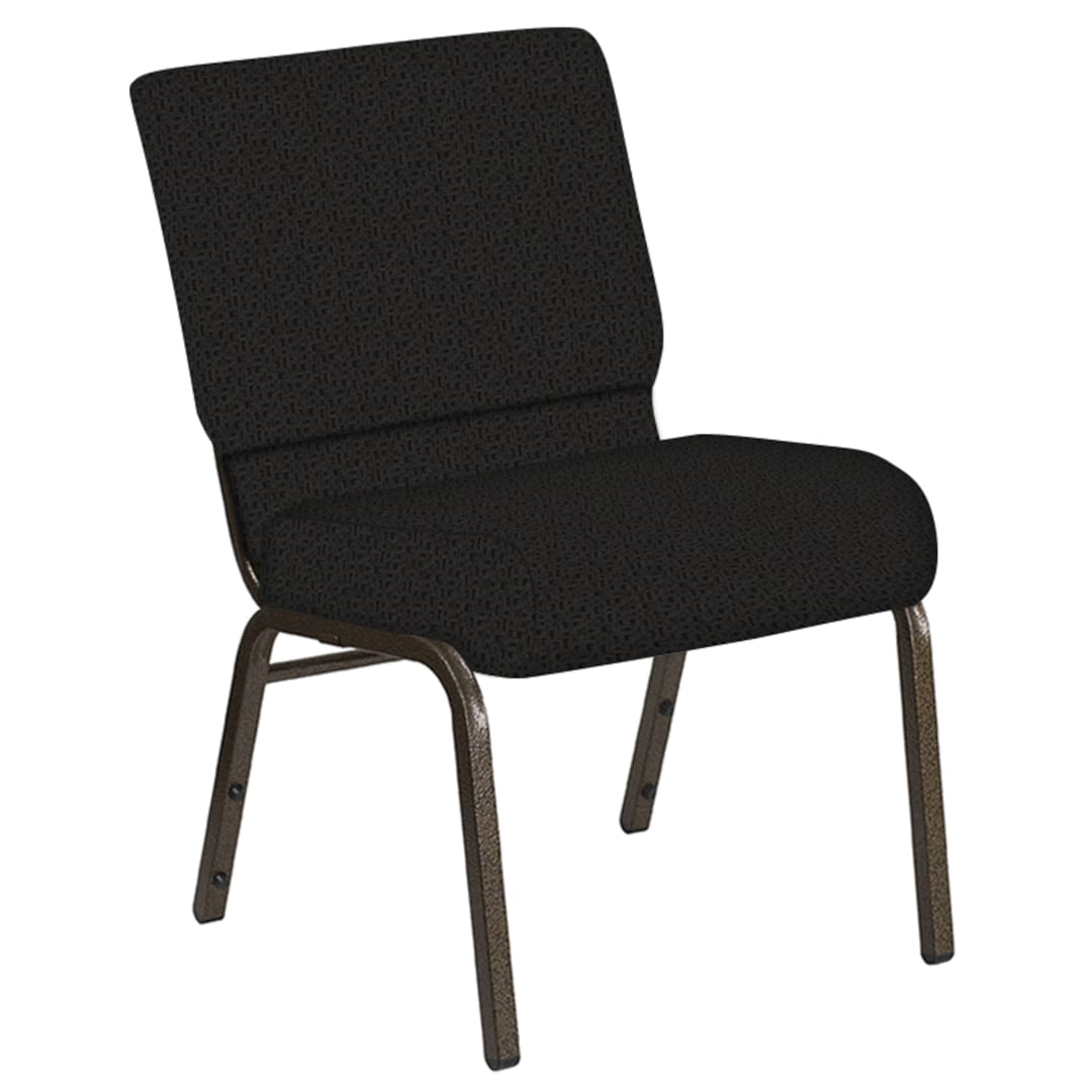 21''W Church Chair in Mirage Blissful Blue Fabric - Gold Vein Frame