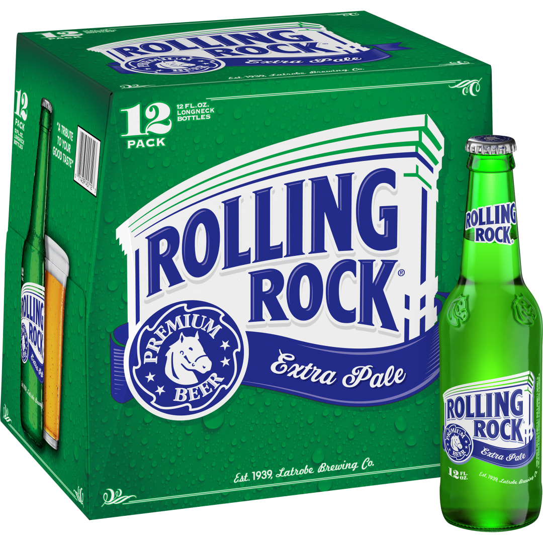 Rolling Rock Extra Pale Beer, 12 Pack 12 fl. oz. Bottles, 4.6% ABV