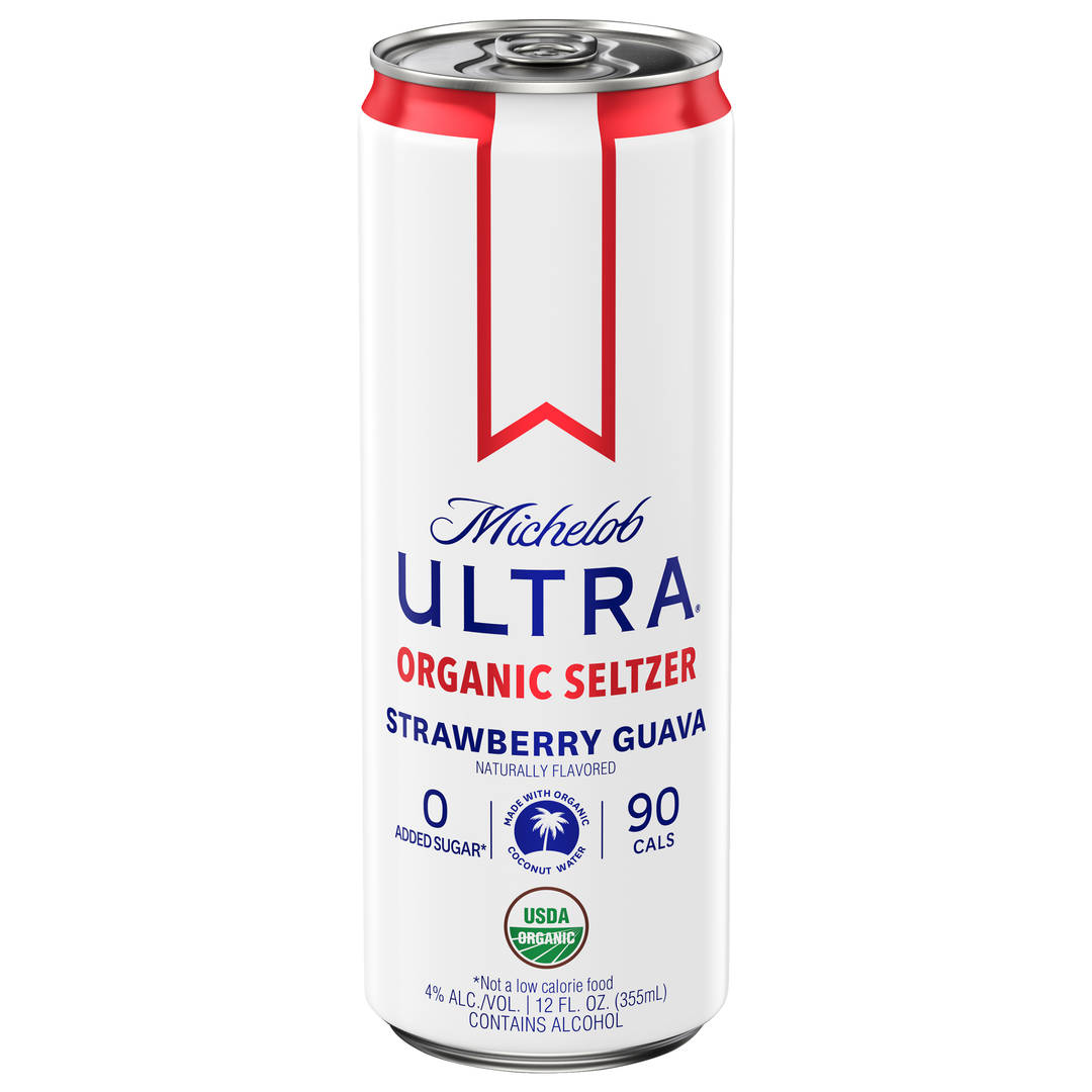 Michelob Ultra Organic Seltzer Strawberry Guava 12 oz Single CAN Sleek 4ABV