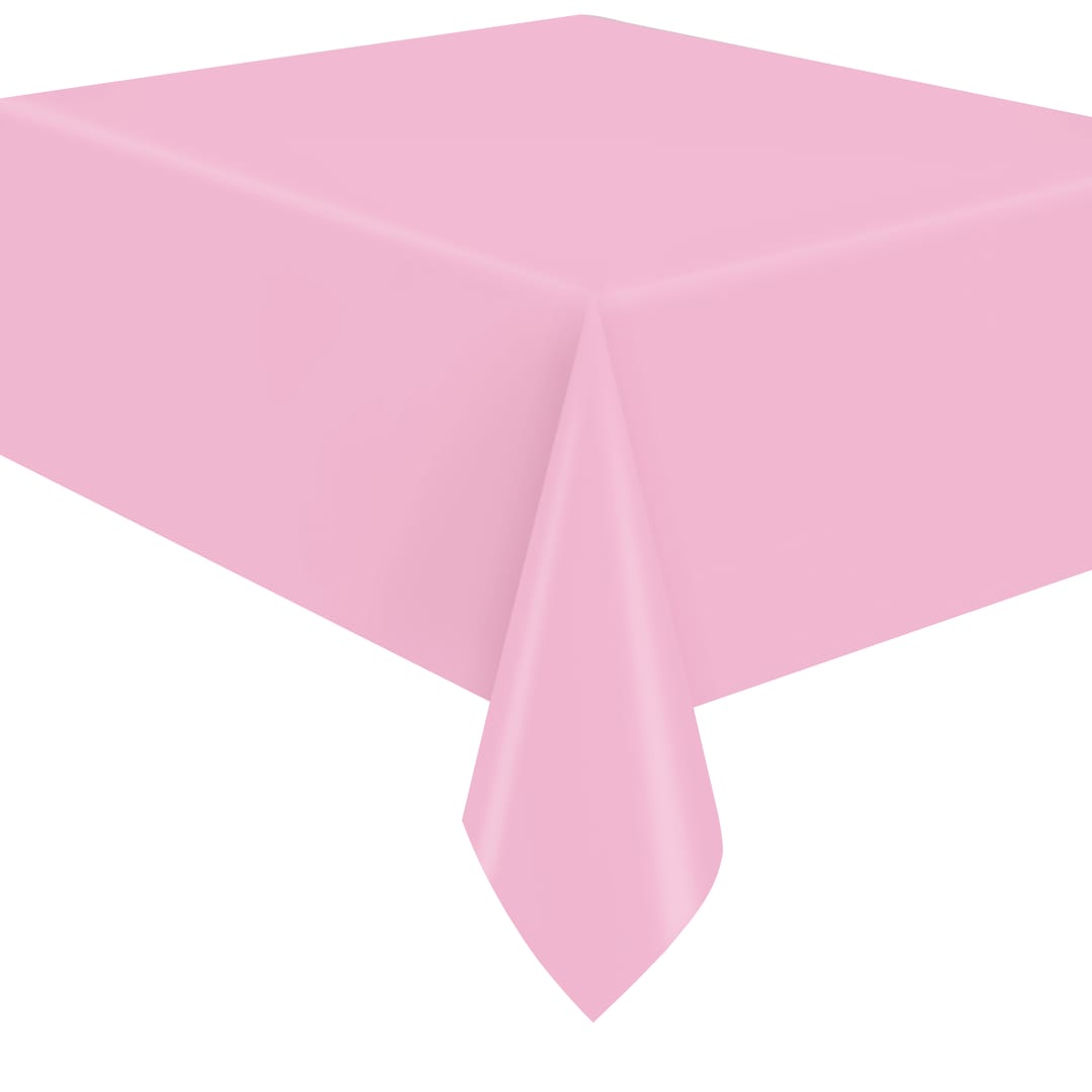 Lovely Pink Solid Flannel-Backed Vinyl Table Cover, 54" x 108"