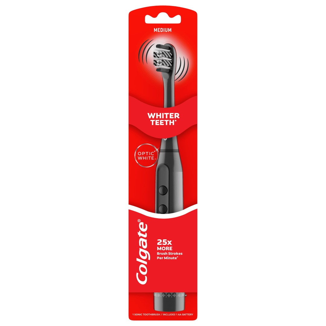 Colgate Optic White Adult Sonic Battery Toothbrush, Medium