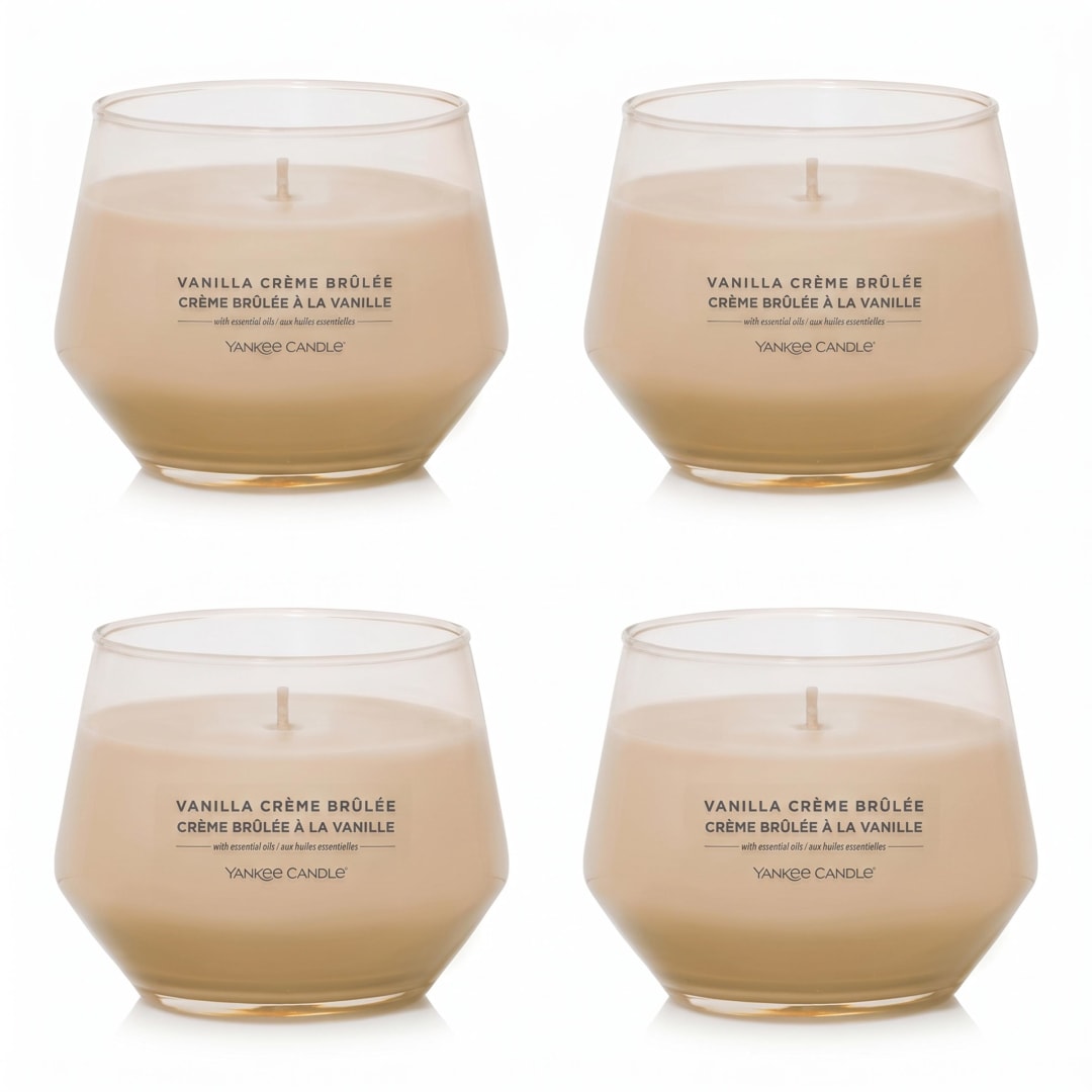 Bougie en pot parfume Yankee Candle, Crme brle la vanille, collection Studio, 4 units