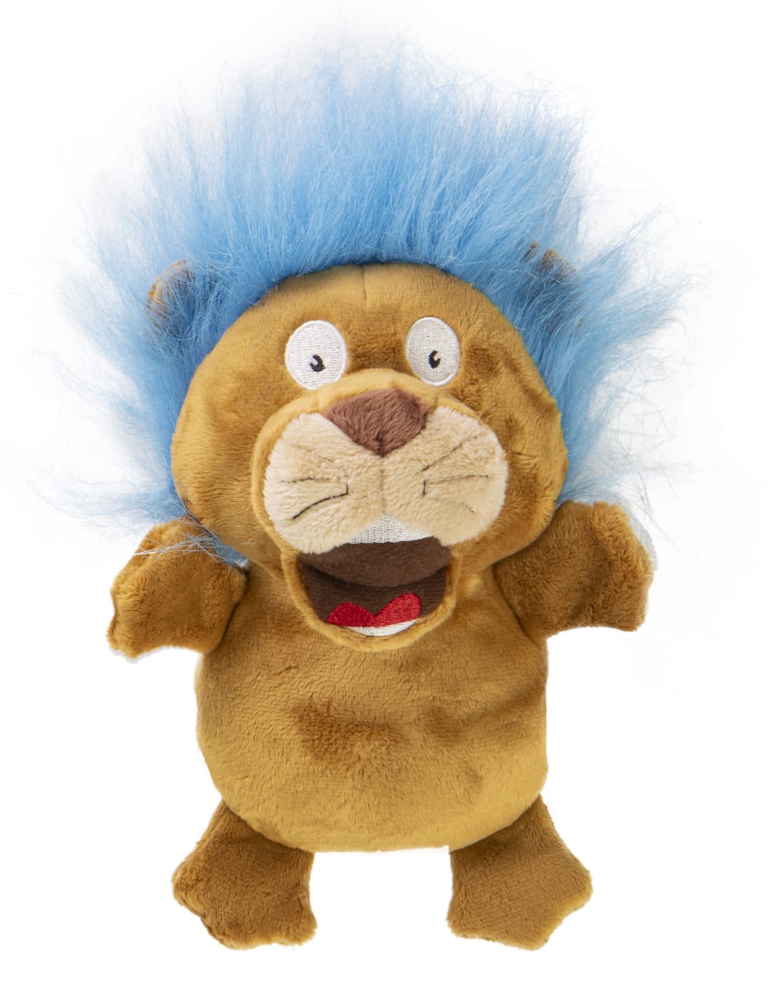 goDog Crazy Hairs Lion Silent Squeak Plush Dog Toy With Chew Guard Technology, Large