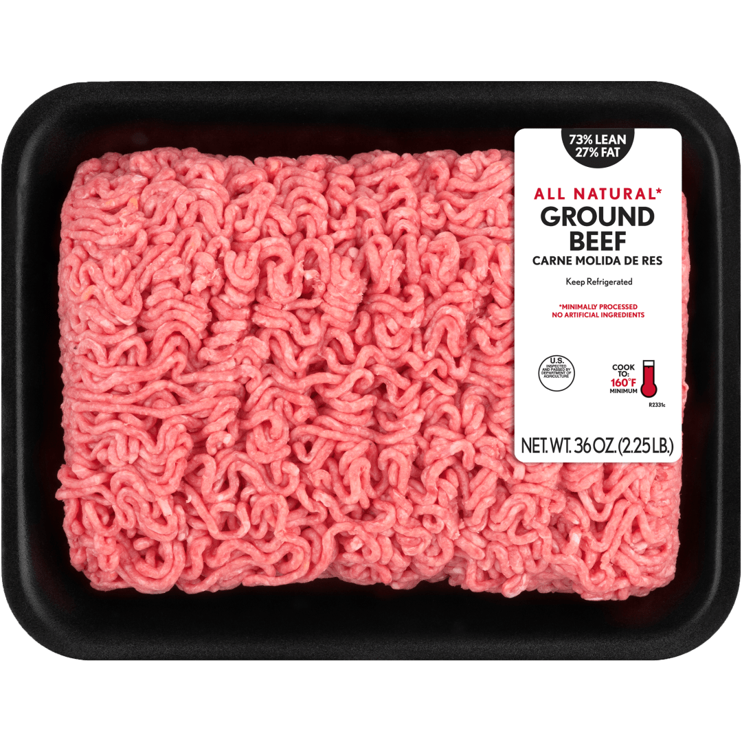 All Natural* 73% Lean/27% Fat Ground Beef Tray, 2.25 lb