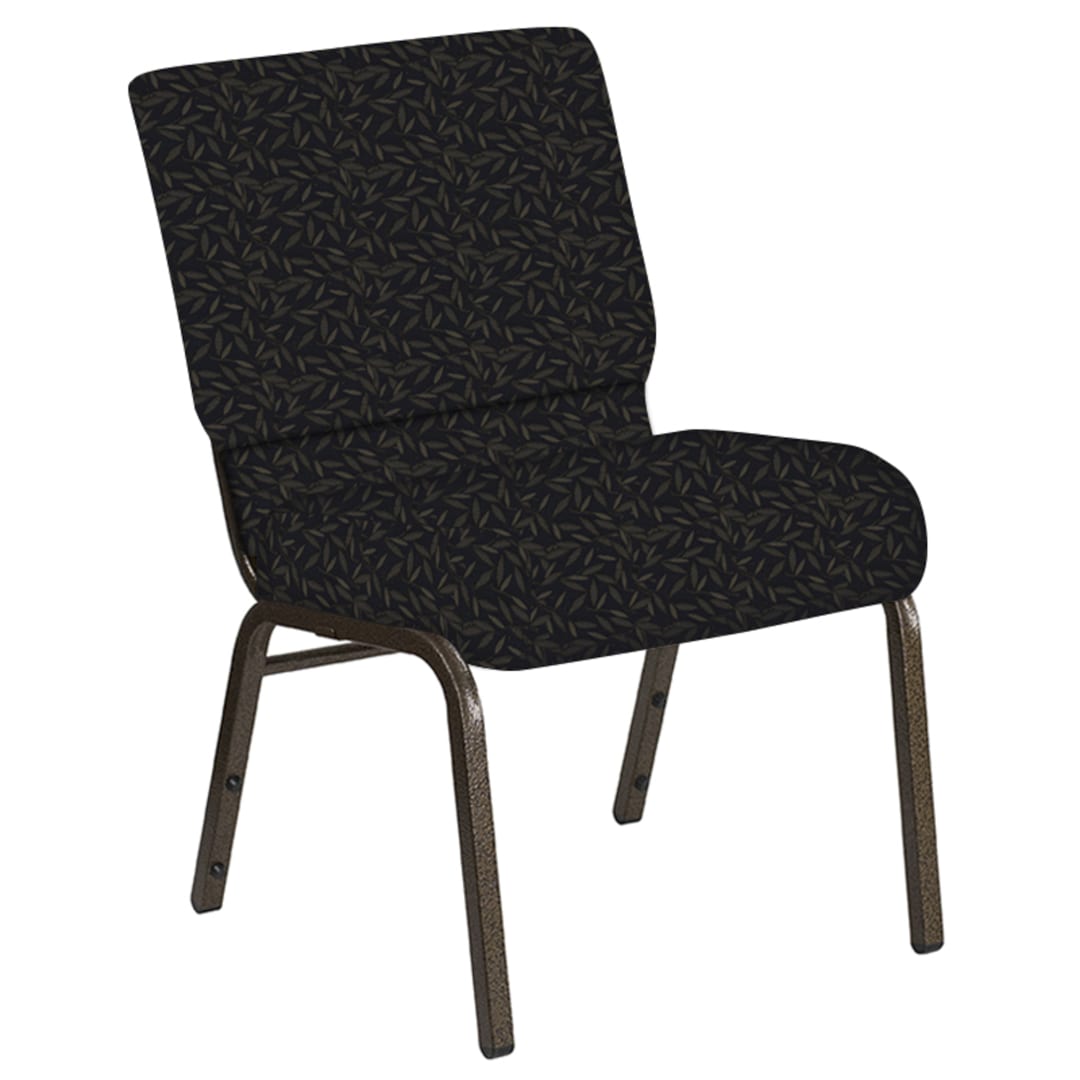 Embroidered 21''W Church Chair in Jasmine Blissful Blue Fabric - Gold Vein Frame