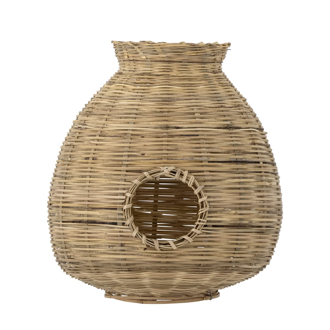 82064335 - Ottine Lantern w/Glass, Nature, Bamboo STOCK: 50