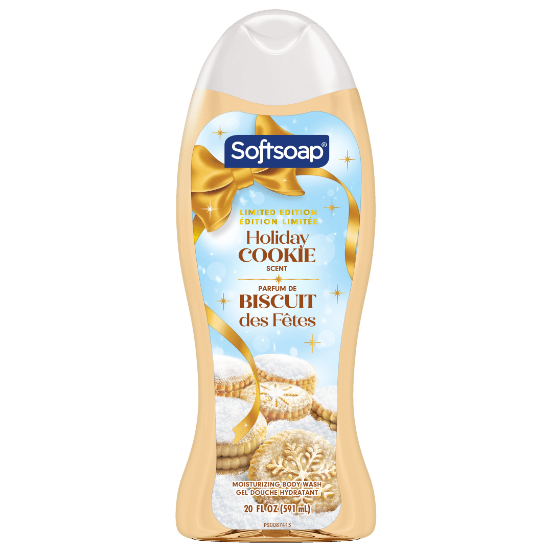 Gel douche hydratant Softsoap en édition limitée, parfum Biscuit des fêtes, 591 ml
