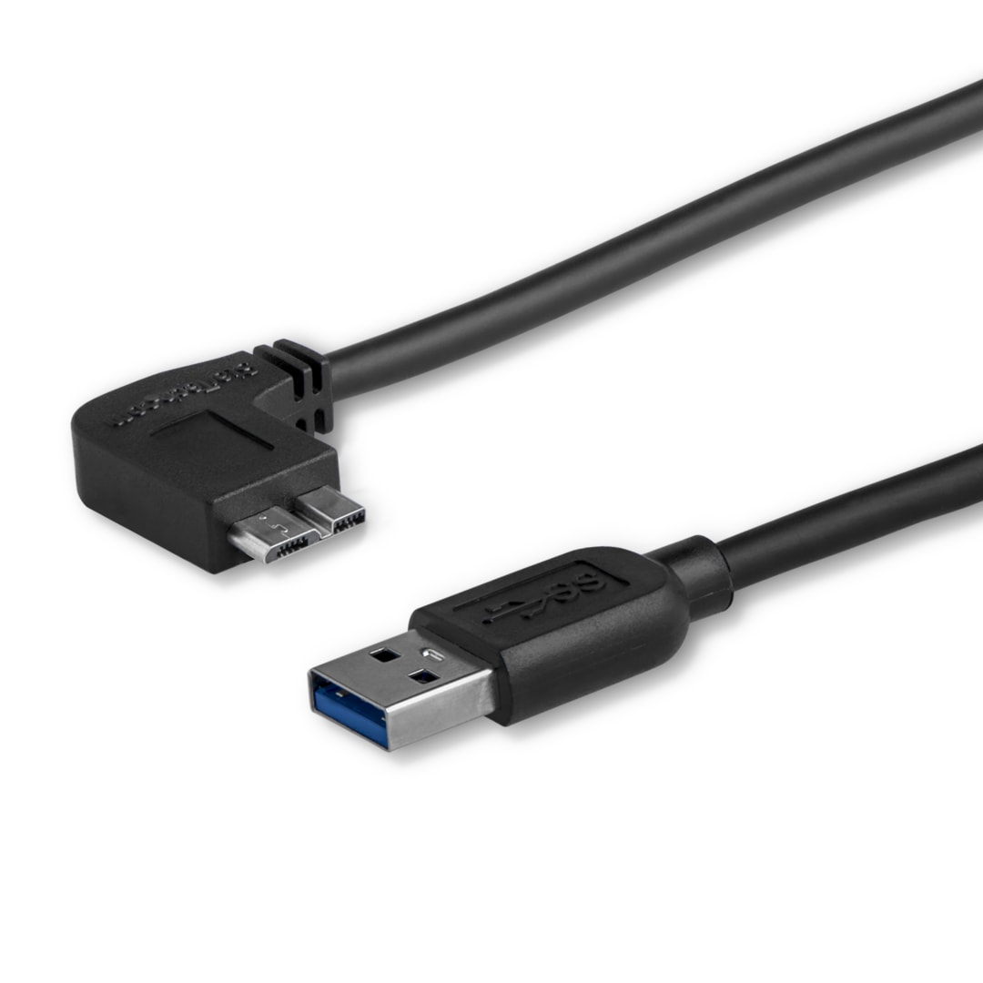 0 5m USB 3 0 A to Micro B Left Angle Slim Cable
