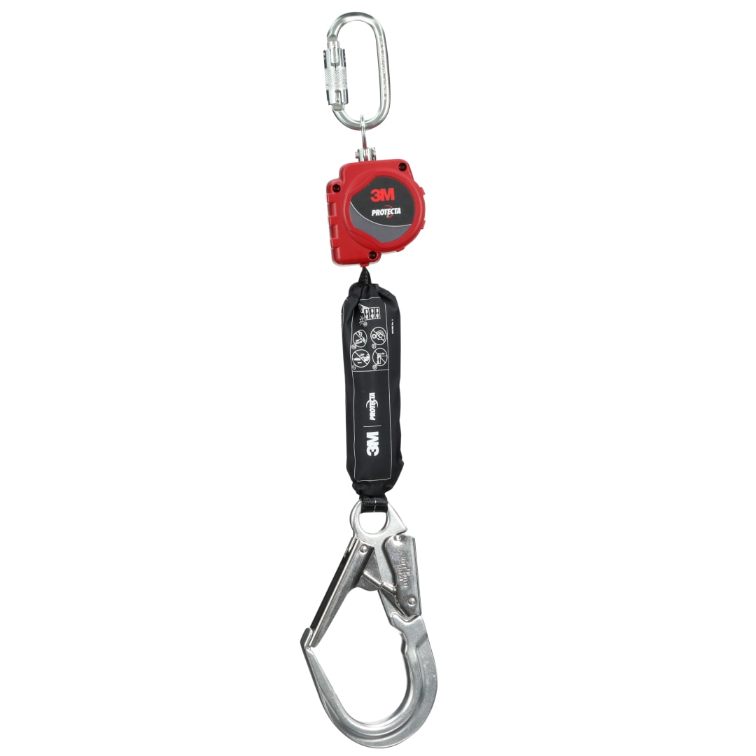 3M™ Protecta® Geri Sarımlı Yaşam Hattı, Dokuma, Karabina, İnşaat Demiri Kancası, 6 ft, 1,8 m, 3100642