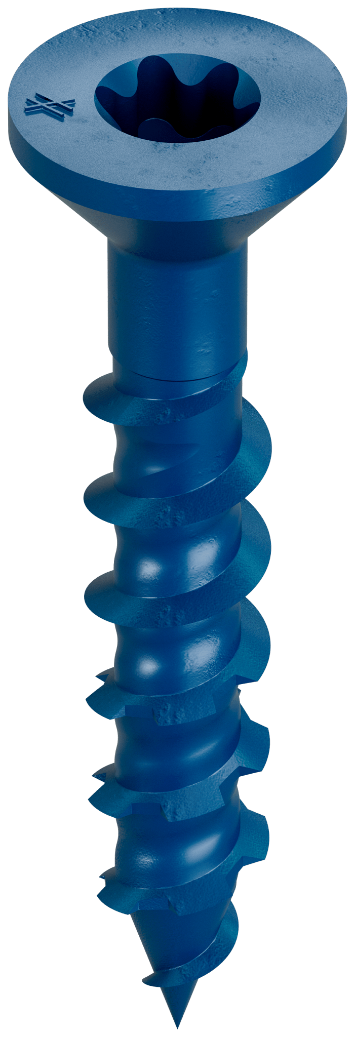 Simpson Strong-Tie TNT18114TFC75 Titen Turbo™ — 3/16 in. x 1-1/4 in. 6-Lobe Flat-Head Concrete and Masonry Screw, Blue (75-Qty) (Pack of 5)