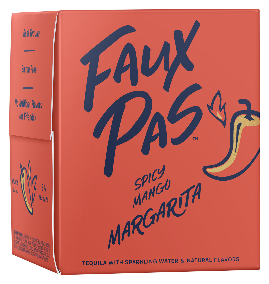 Faux Pas Spicy Mango Margarita 250ml Cans (Pack of 4)