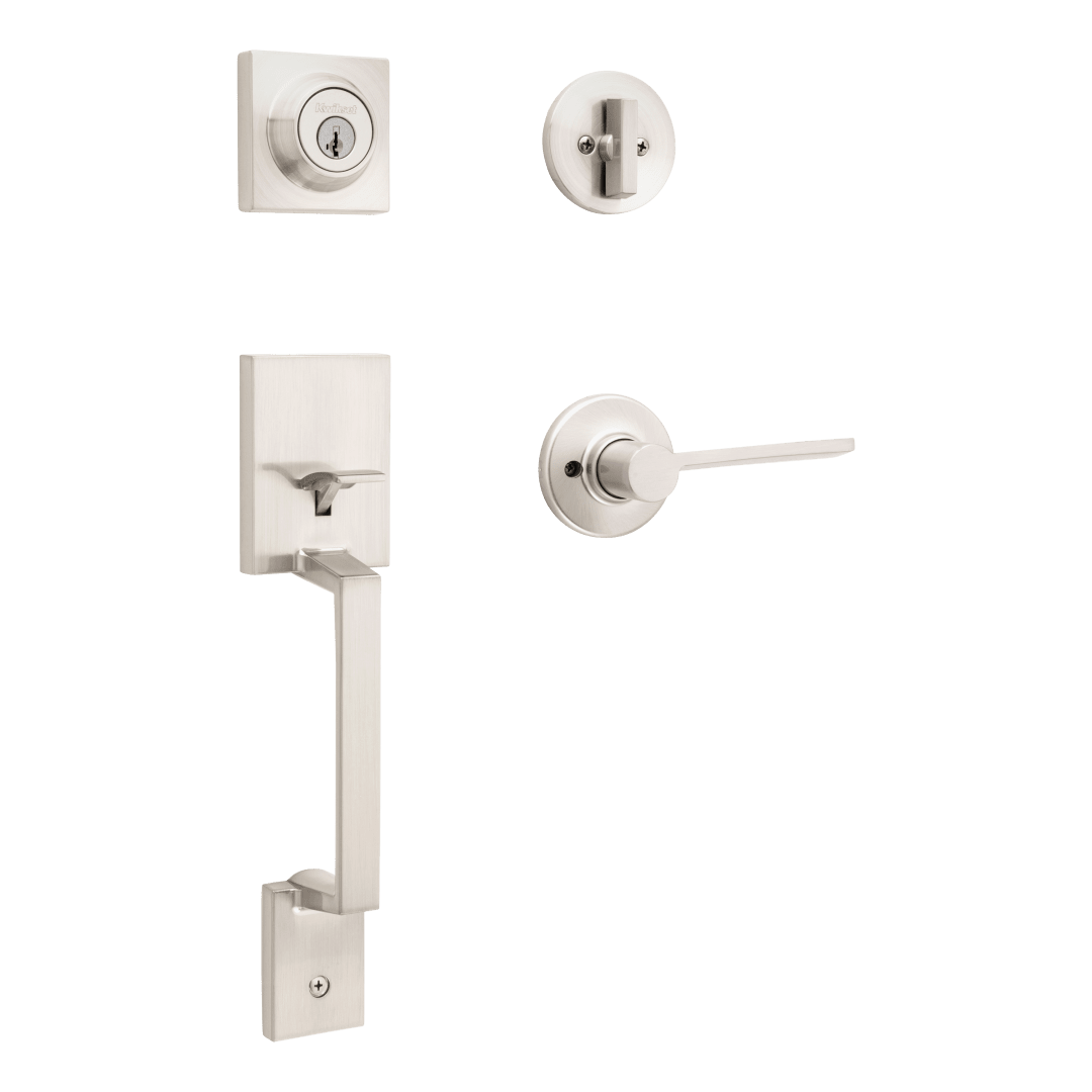 Amador Single Cylinder Handleset w/Ladera Lever in Satin Nickel