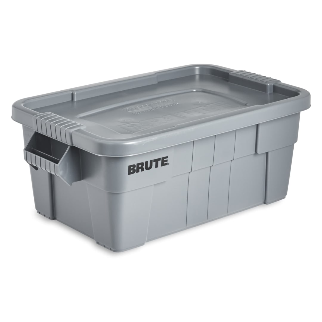 BRUTE® 14 Gallon TOTE WITH LID, GRAY