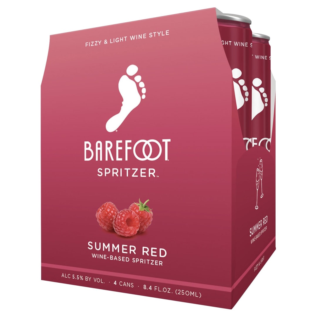 Barefoot Spritzer Summer Red Wine 4 Single Serve 250ml Cans