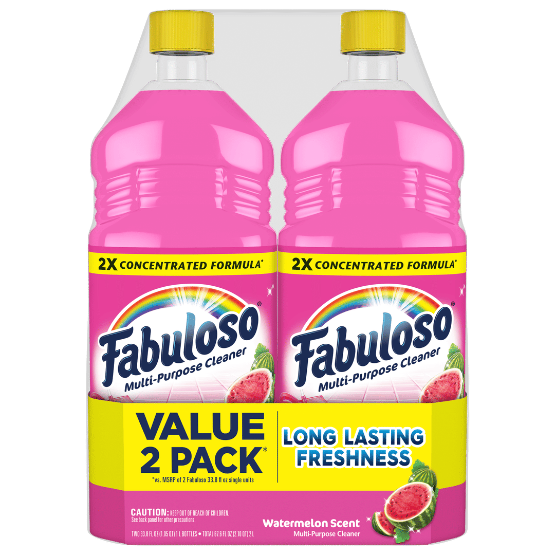 Fabuloso® Multi-Purpose Cleaner, 2X Concentrated Formula, Watermelon Scent, 33.8 fl oz, 2 Pack