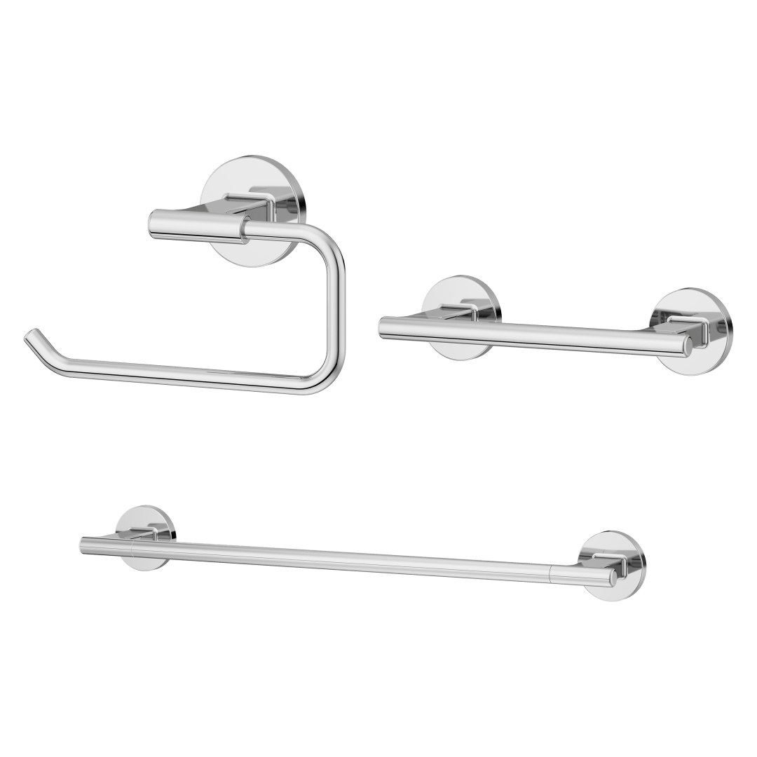 Fullerton 3 Piece Bath Accessory Kit with 18 in. Towel Bar in Polished Chrome
