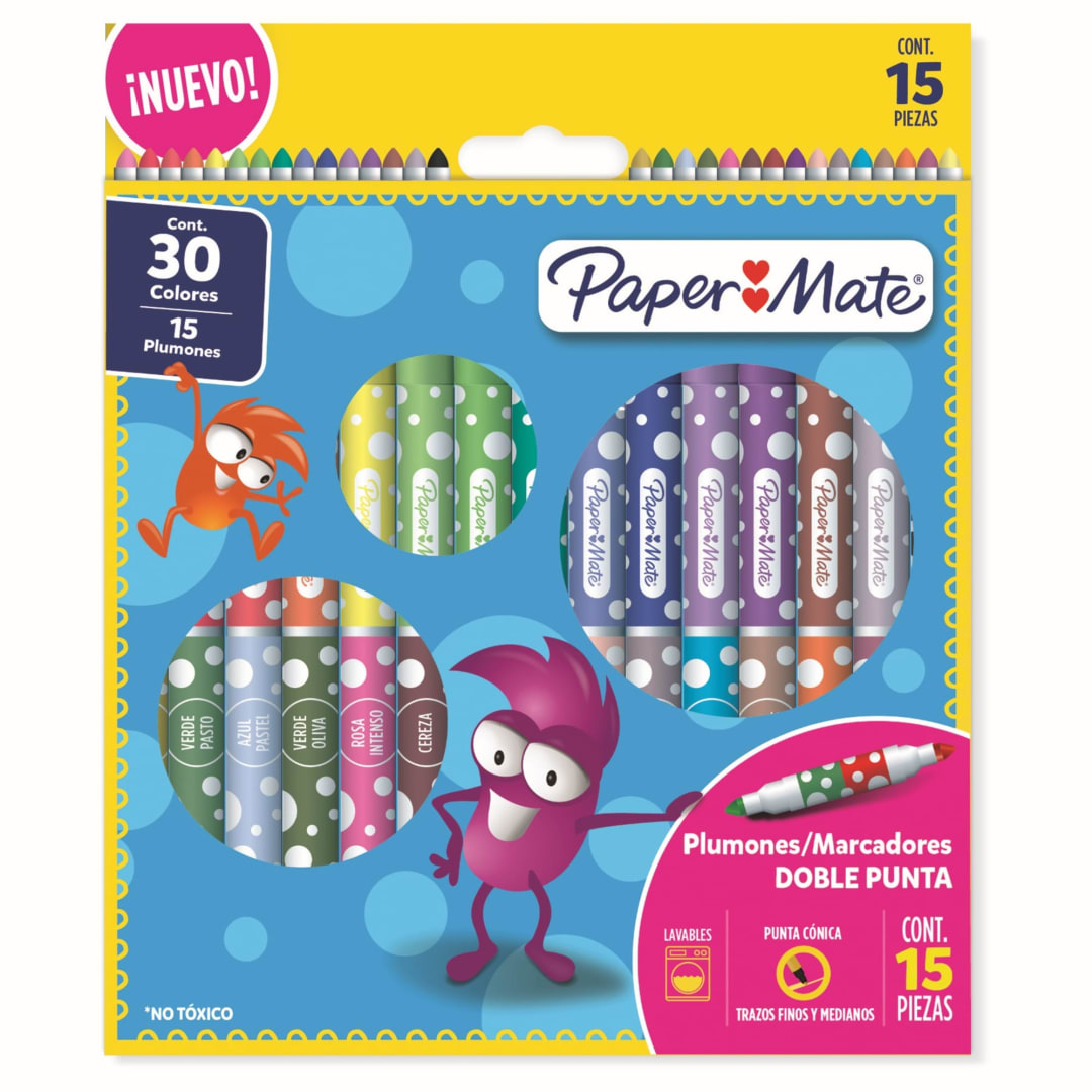 PAPER MATE 15CTX30 DOUBLE ENDED MARKERS