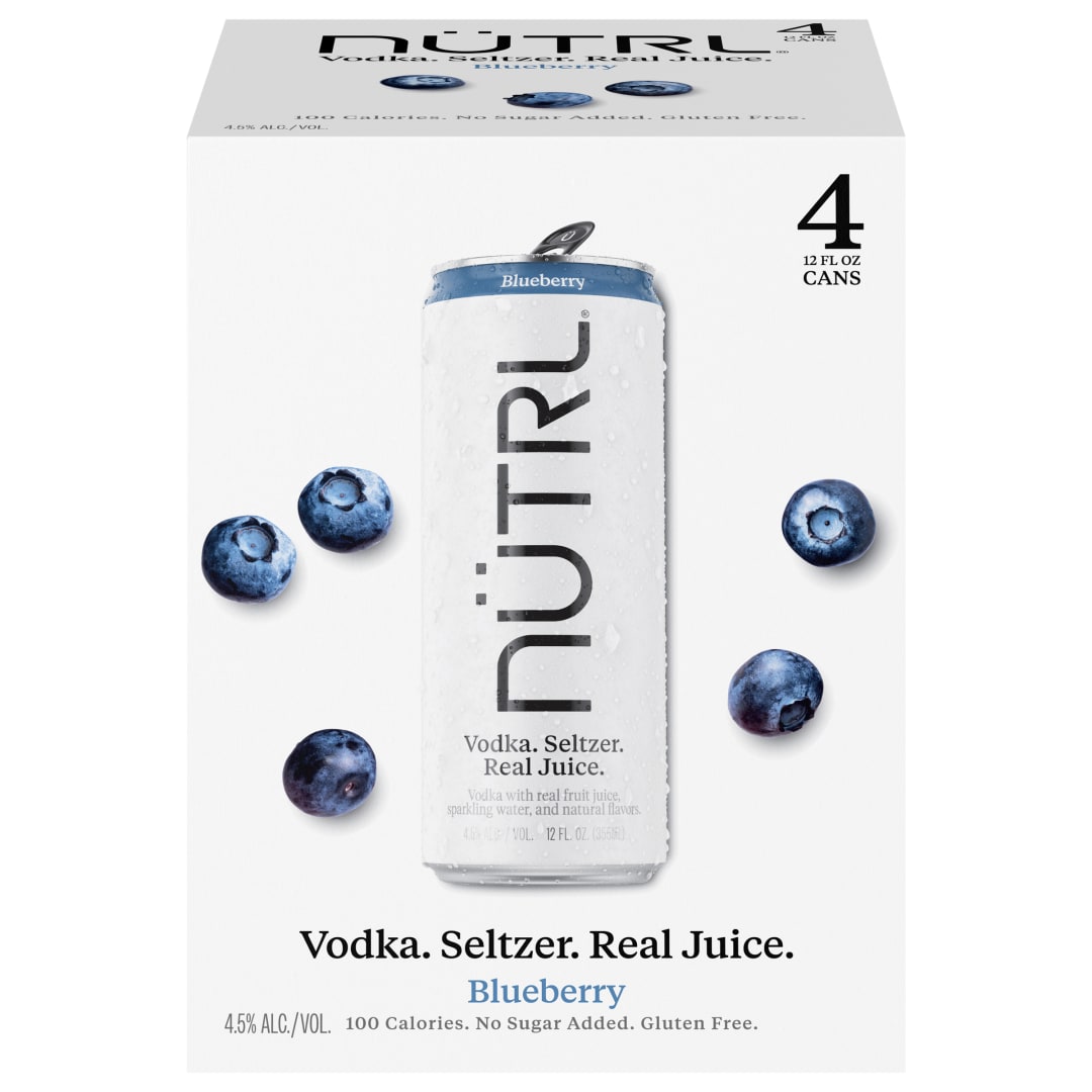 Nutrl Blueberry Vodka Seltzer 4 - 12 fl oz Cans