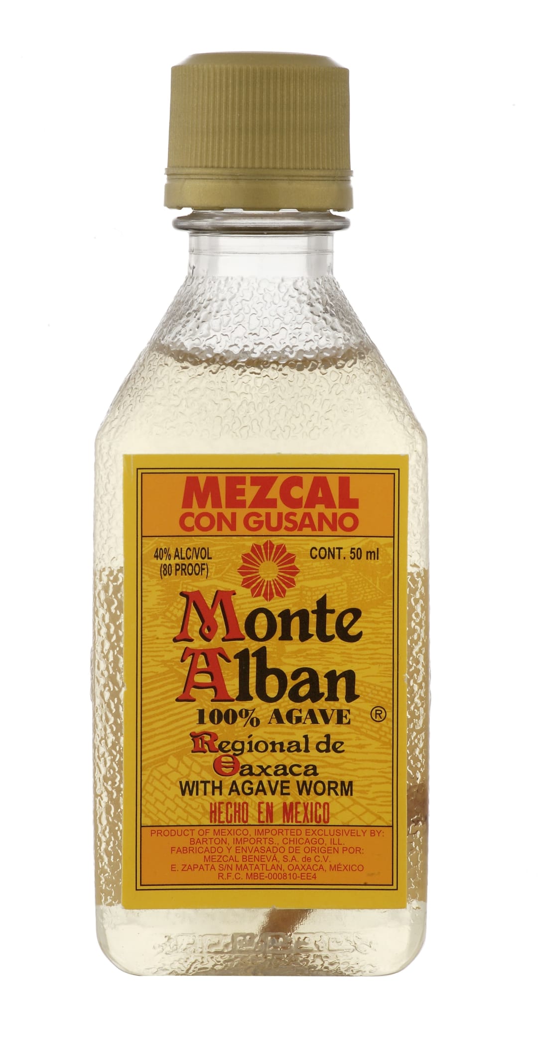 Monte Alban Mezcal Tequila 50ml 80 Proof