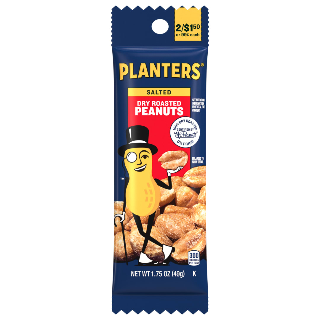 PLANTERS Dry Roasted Tube Nuts Peanuts 1.75oz