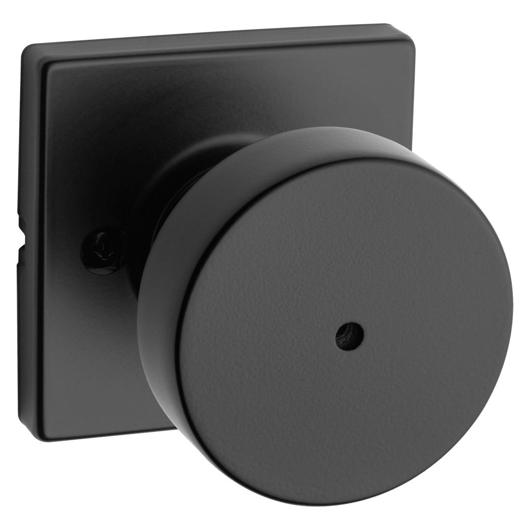 Pismo Square Bed/Bath Door Knob in Matte Black