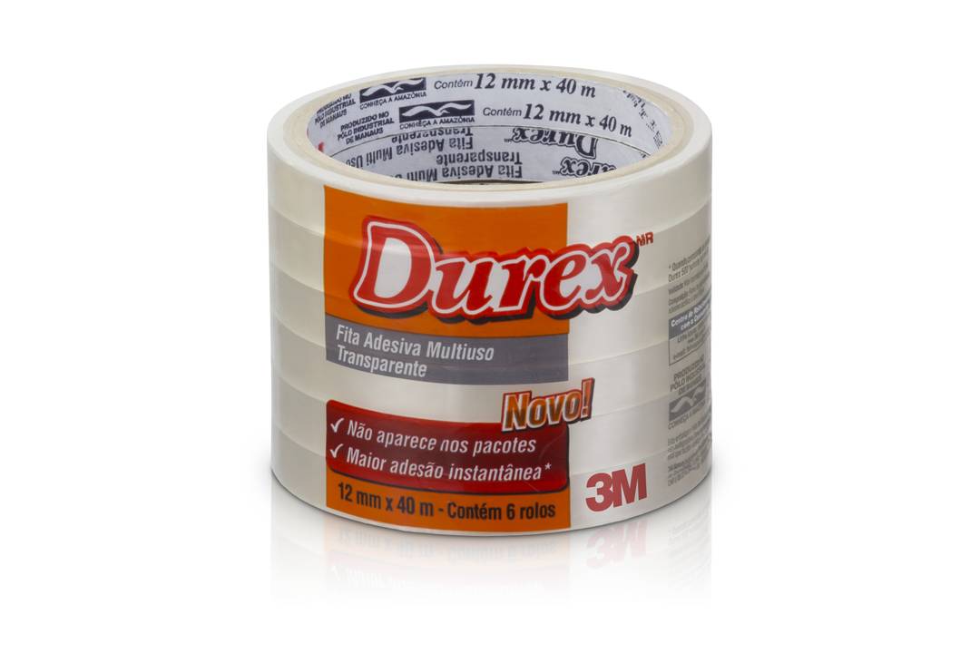 Fita Adesiva Transparente Durex™, 12 mm x 40 m, 6 Rolos