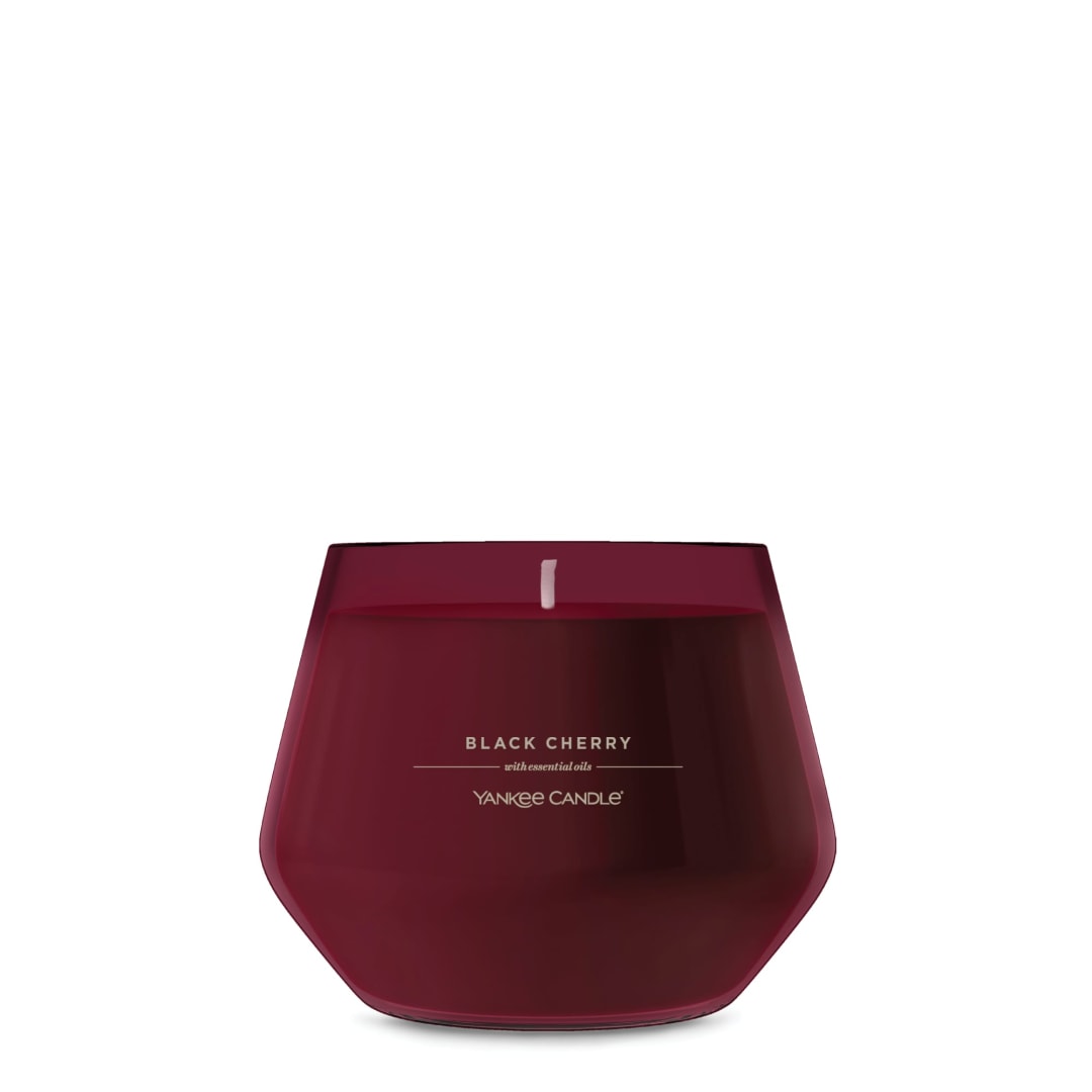 Yankee Candle Studio Scented Candle with up to 50 Hour Burn Time, Premium Plant Wax Blend for Consistent Burn, 10 oz Jar Candle with Room Filling Fragrance, Black Cherry