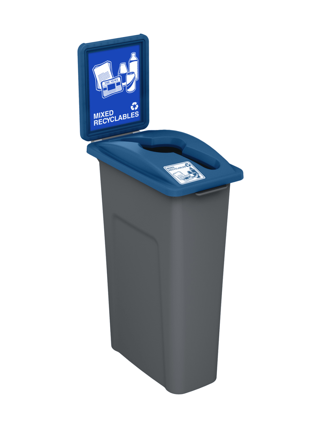  WASTE WATCHER - Single - Kit - Mixed Recyclables - Mixed - Grey PCR-Blue PCR
