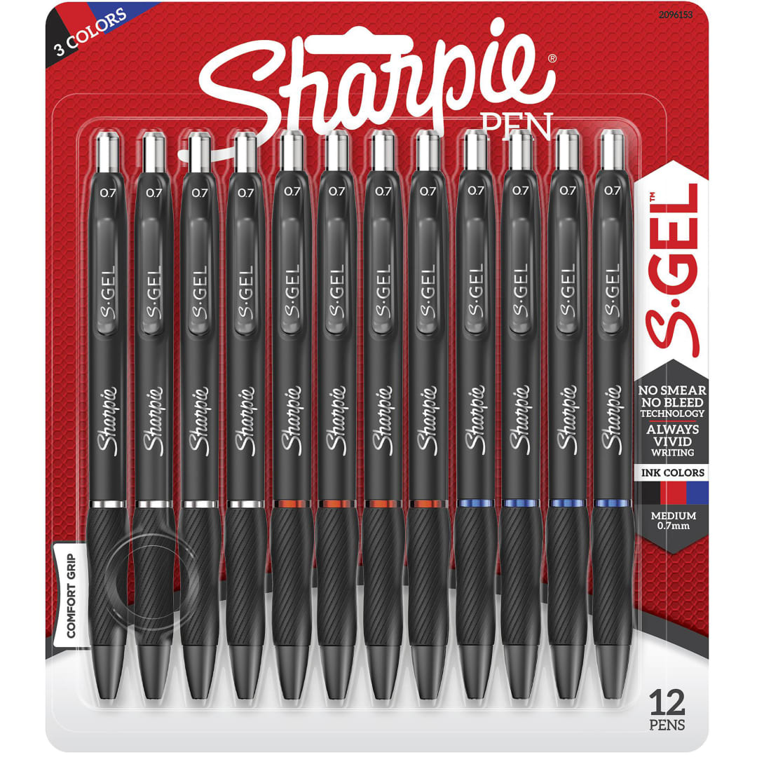 SHARPIE GEL 0.7MM 12CT B.ASST