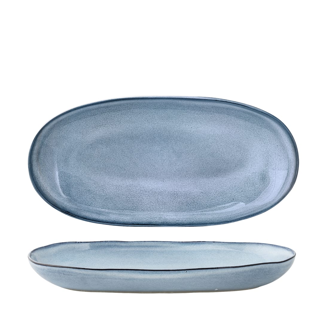 17902747 - Sandrine Serving Plate, Blue, Stoneware STOCK: 222