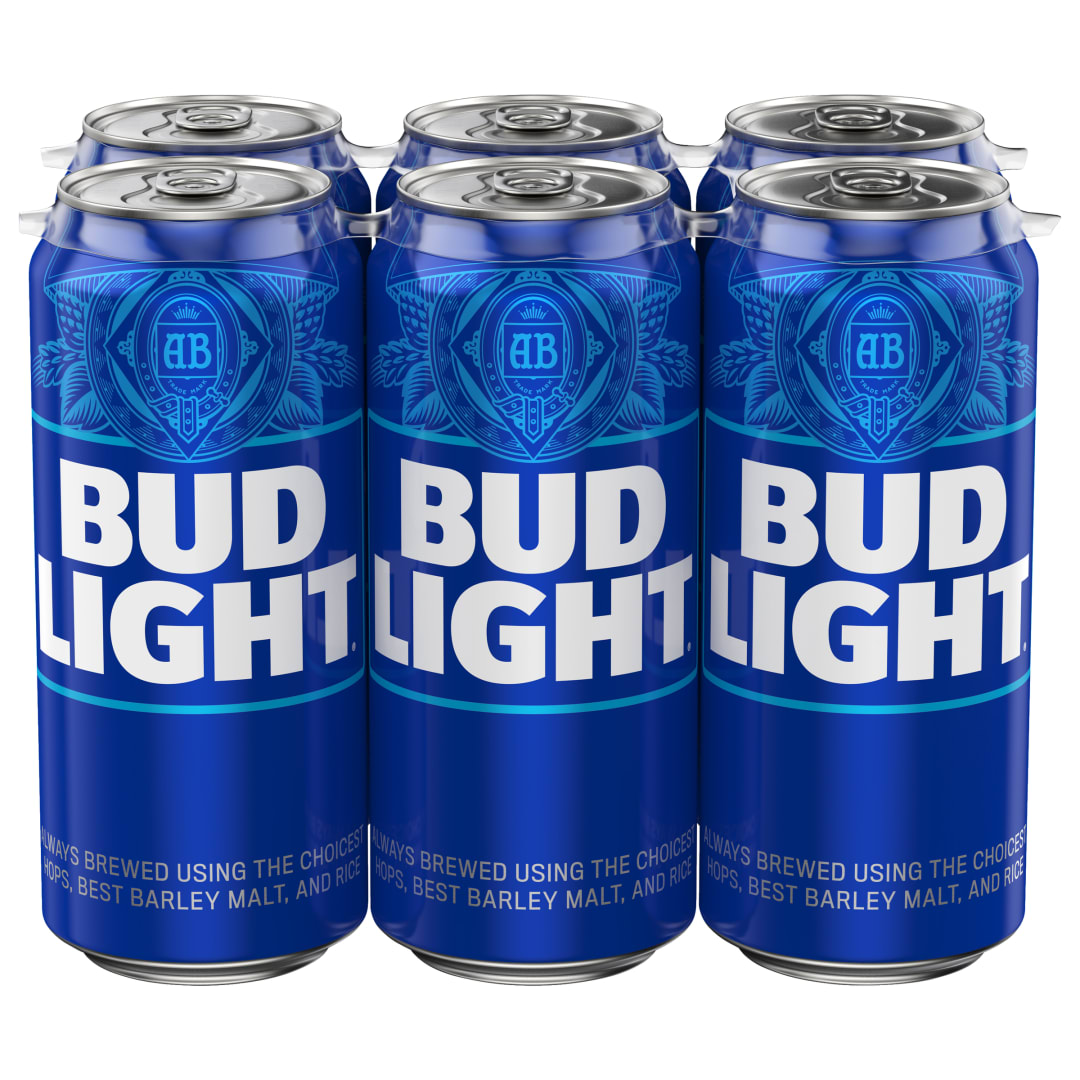 Bud Light Beer Can 6 pack, 16 fl oz Cans