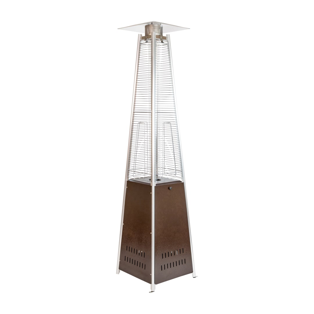 Sol Patio Outdoor Heating-Bronze Stainless Steel Pyramid 42,000 BTU Propane Heater with Wheels for Commercial & Residential Use