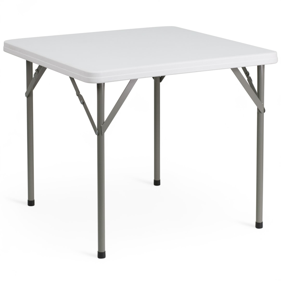 Elon 34.25" Square Granite White Plastic Folding Table