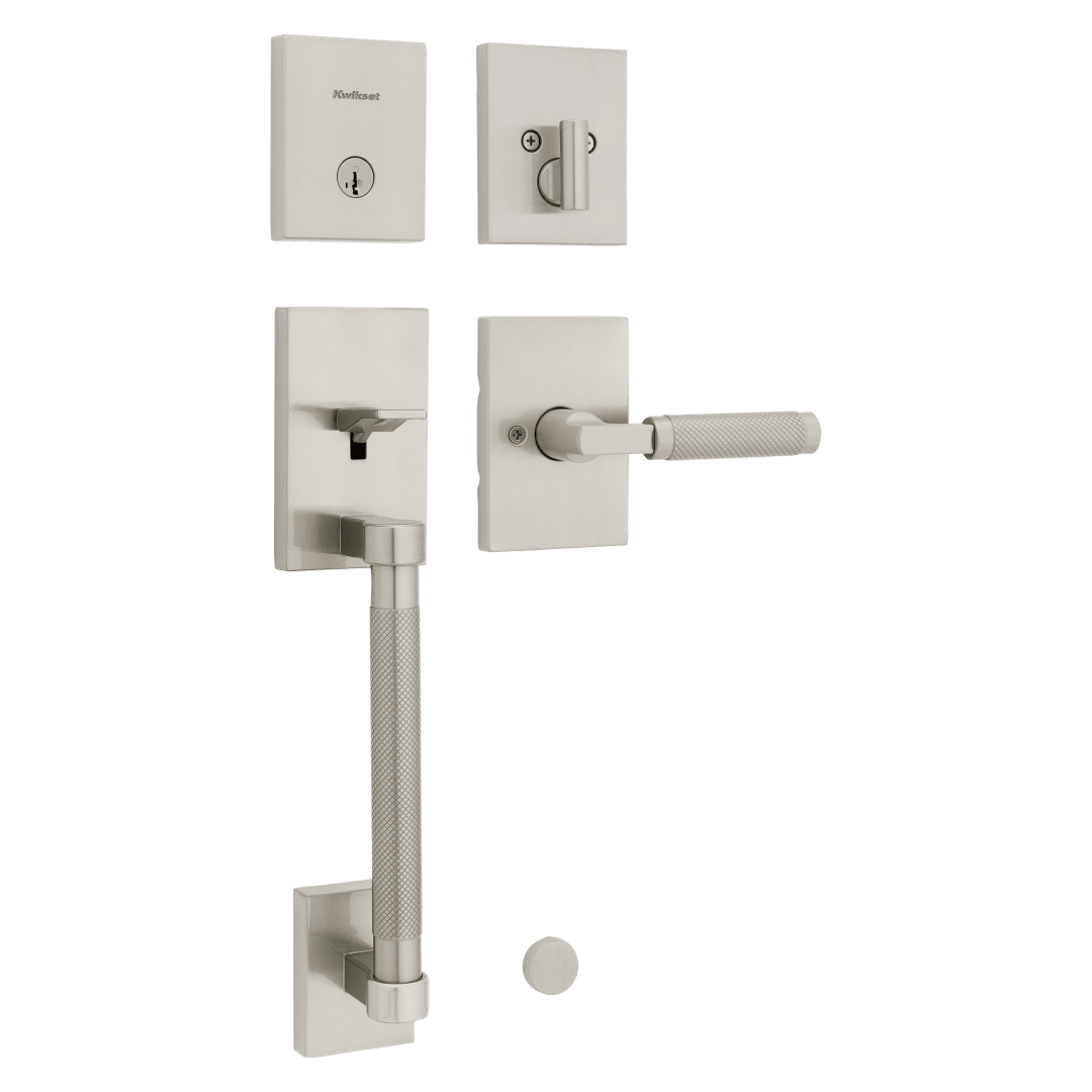 Prava Single Cylinder Exterior Only Handleset featuring SmartKey Security™ in Satin Nickel