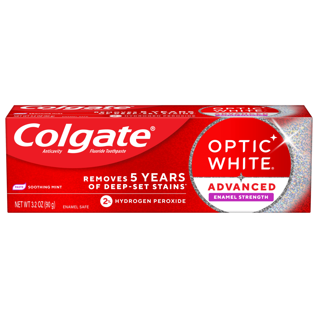 Colgate Optic White Advanced Enamel Strength Toothpaste with 2% Hydrogen Peroxide, 3.2 OZ