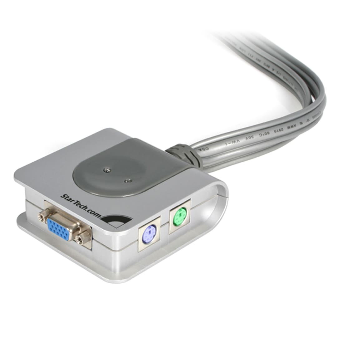 2 Port PS/2 Micro KVM Switch w/ Cables