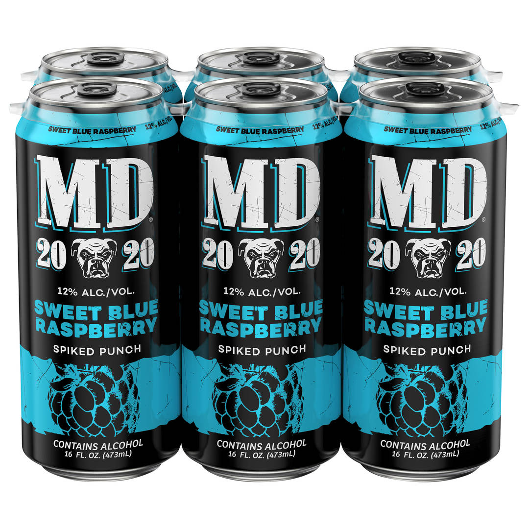 MD 2020 Spiked Punch Sweet Blue Raspberry Beer 6 - 16 fl oz Cans