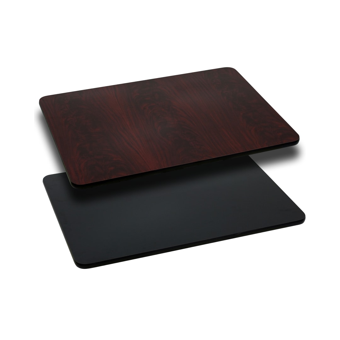 Glenbrook 24'' x 42'' Rectangular Table Top with Black or Mahogany Reversible Laminate Top