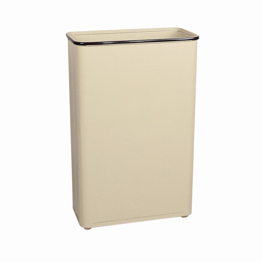 Steel Wastebasket 24 Gal Rectangle Almond