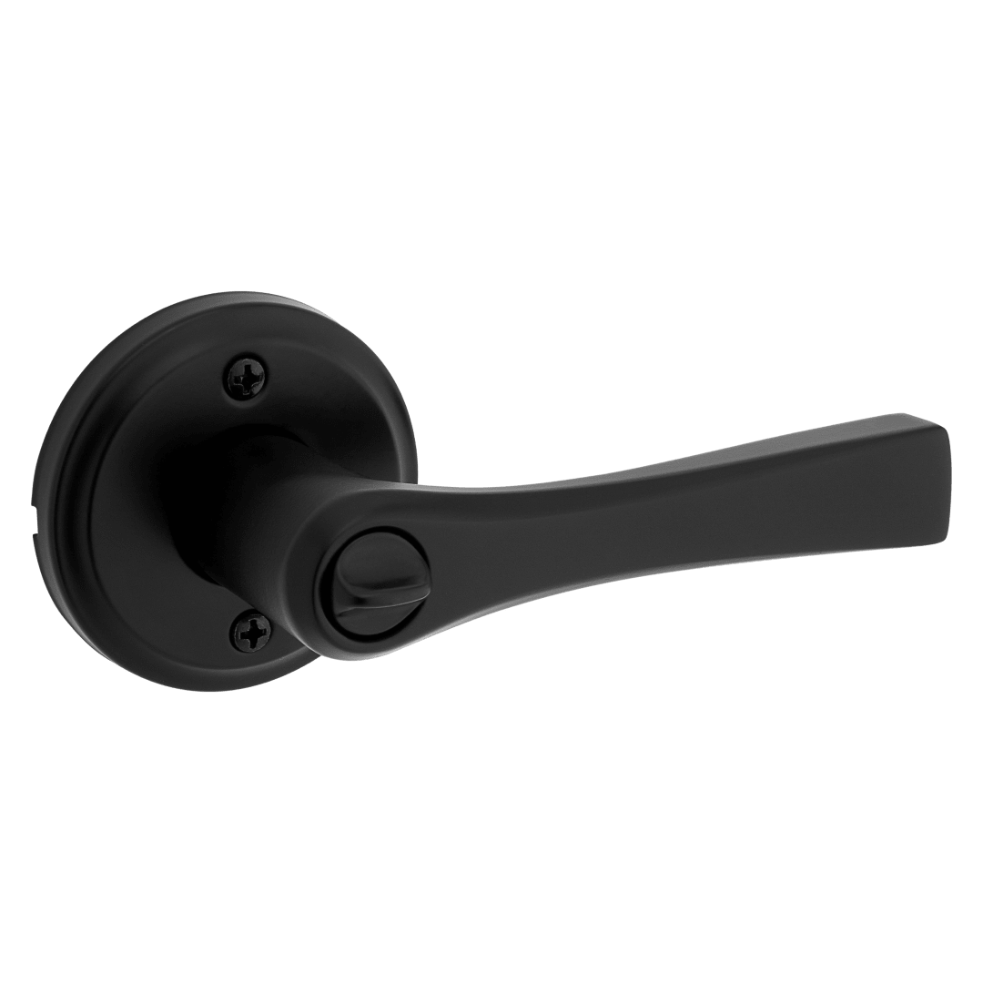 Weiser Katella Round Rose Keyed Entry Lever in Matte Black
