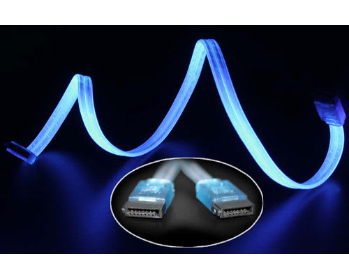 Mutant Mods 24" Blue UV Reactive Serial ATA Drive Connection Cable