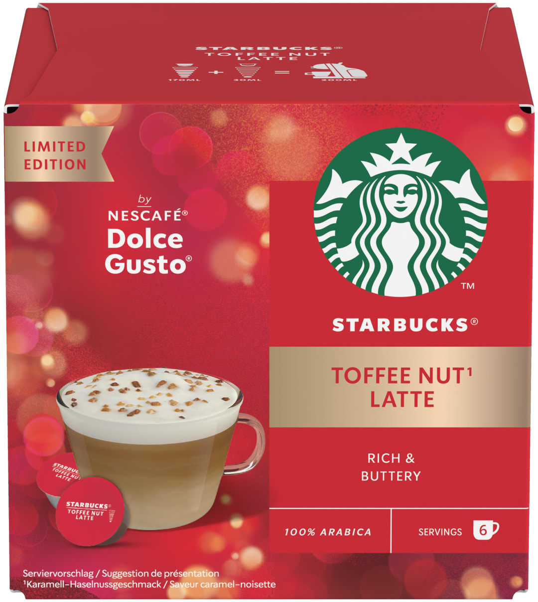 STARBUCKS TOFFEE NUT LATTE by NESCAFE DOLCE GUSTO 6+6 Capsule 127,8g