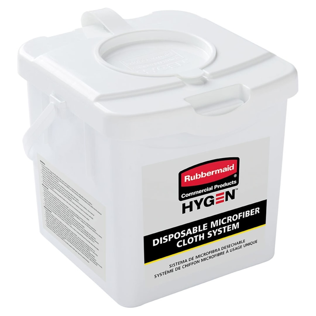 Rubbermaid Commercial Products HYGEN Disposable Microfiber Charing Bucket, White