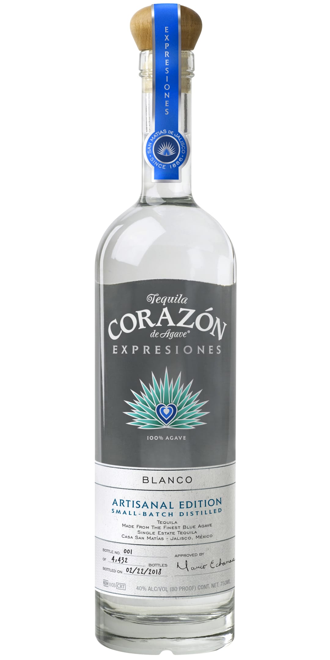 Expresiones del Corazon Artisanal Blanco Tequila 750ml 80 Proof