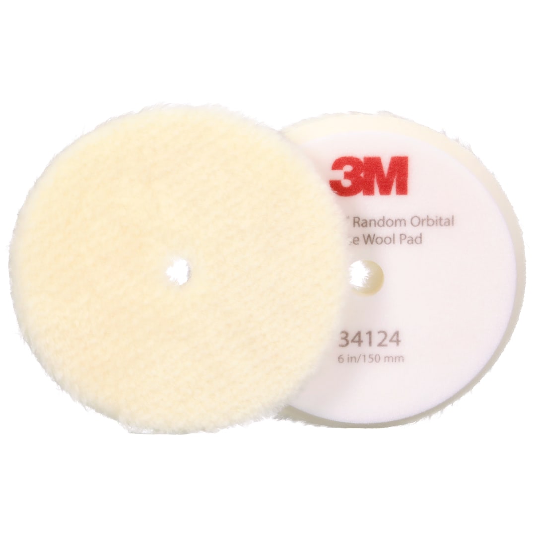 3M™ Perfect-It™ Eksantrik Dairesel Yün Pasta Süngeri, Kalın, Beyaz, 150 mm (6 in), 34124