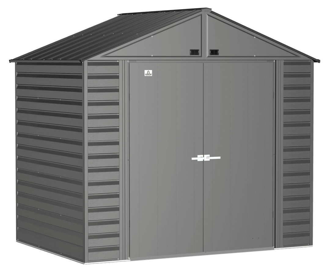 Arrow Select 8 x 6 x 8 ft Charcoal Steel Storage Shed