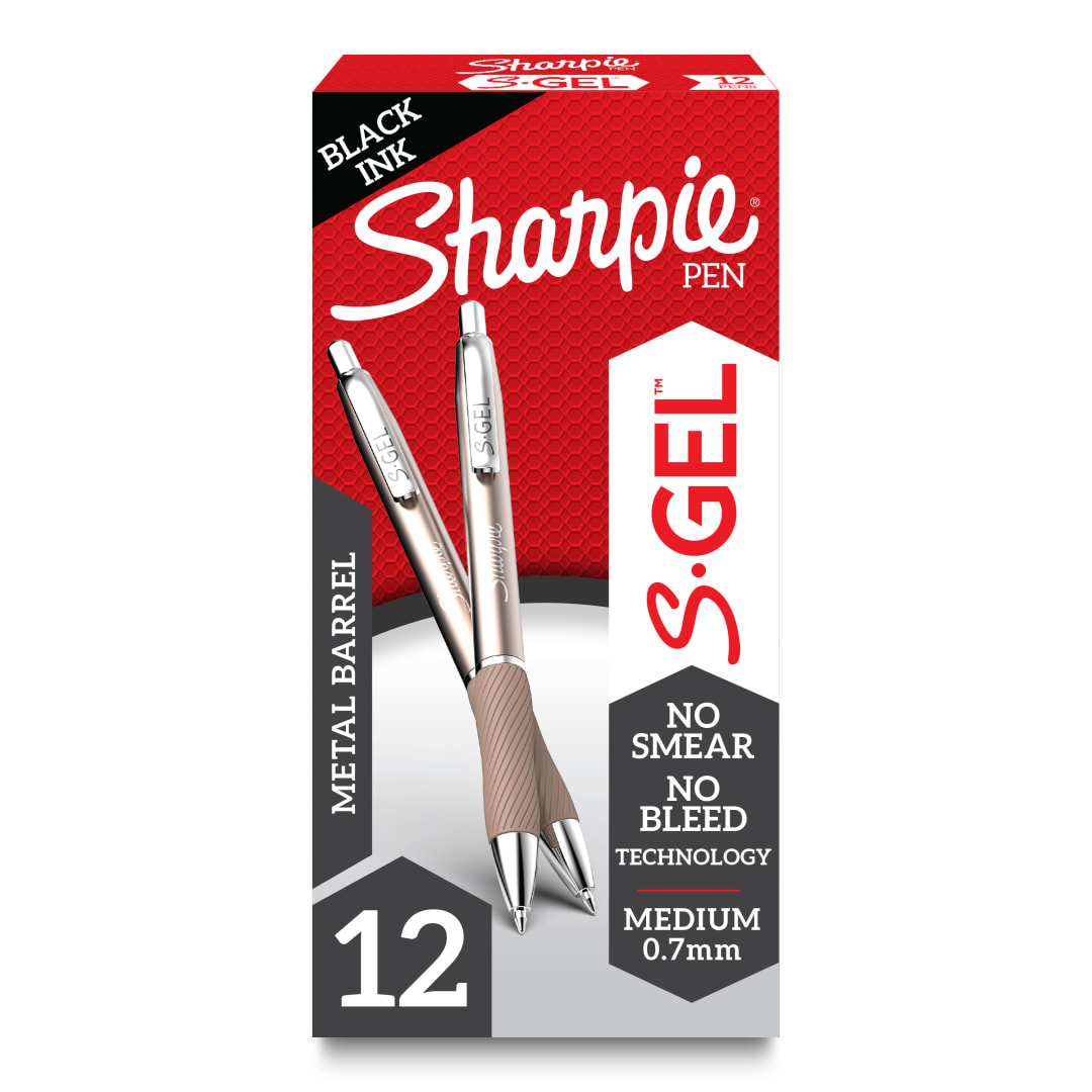 SHARPIE GEL CHAMPMTL 0.7MM 12OS BLK BIL