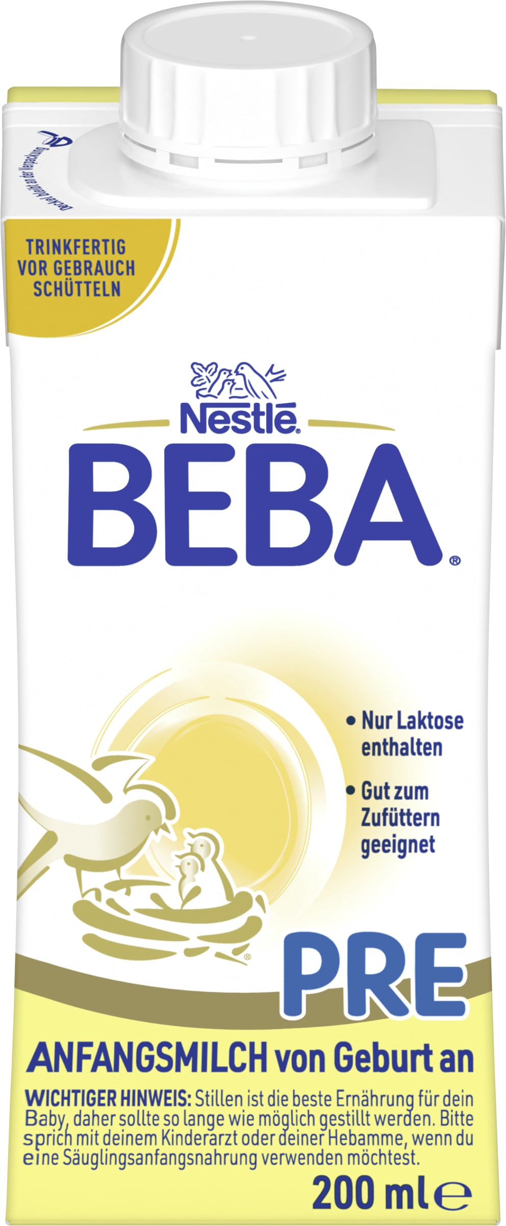 BEBA PRE Anfangsmilch von Geburt an, TetraPak 200ml