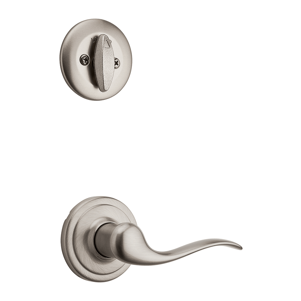 604 Single Cylinder Interior Pack w/ Tustin Left-Handed Lever for Kwikset Series Handlesets in Satin Nickel