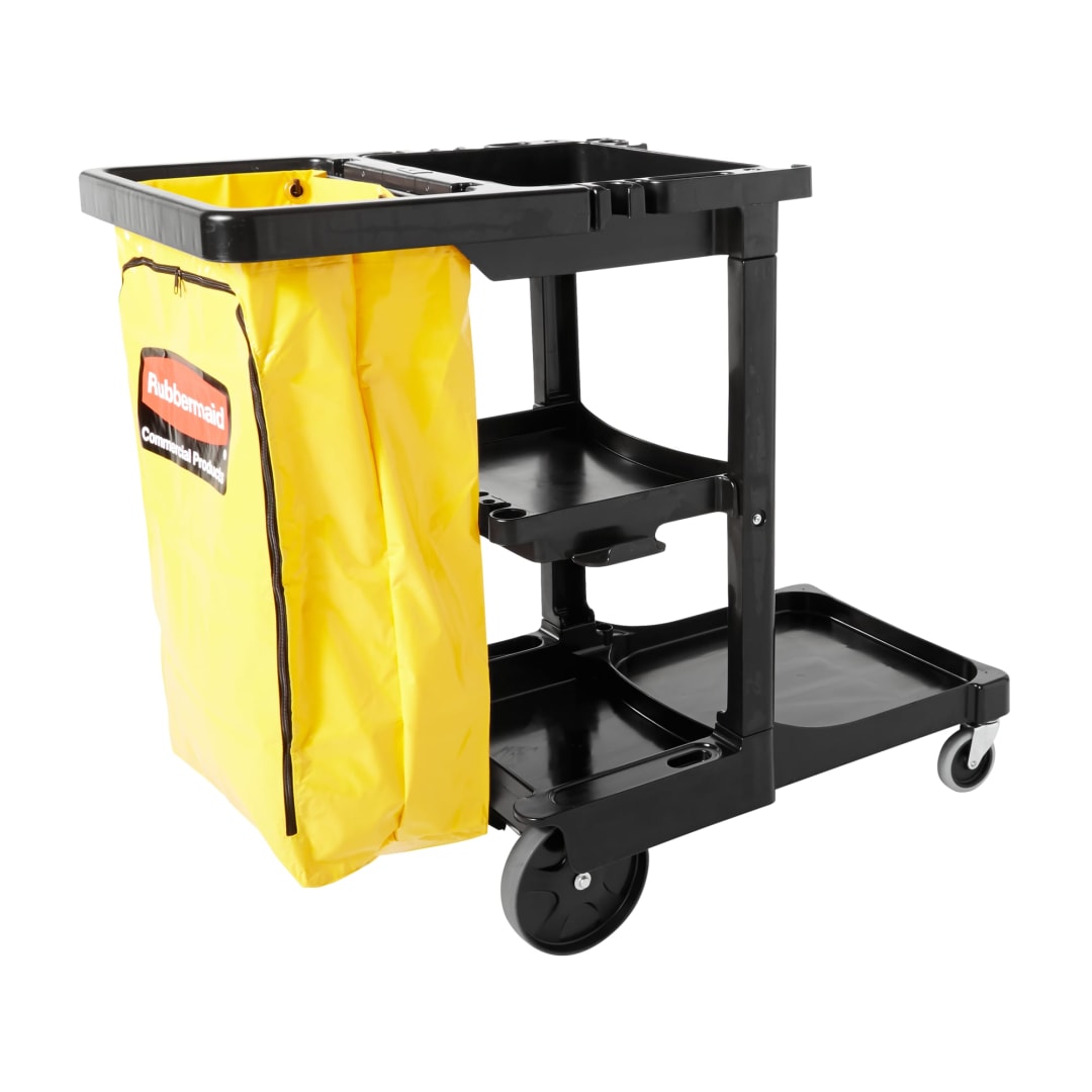 Rubbermaid Commercial Products Janitorial Cleaning Cart Traditional, Black